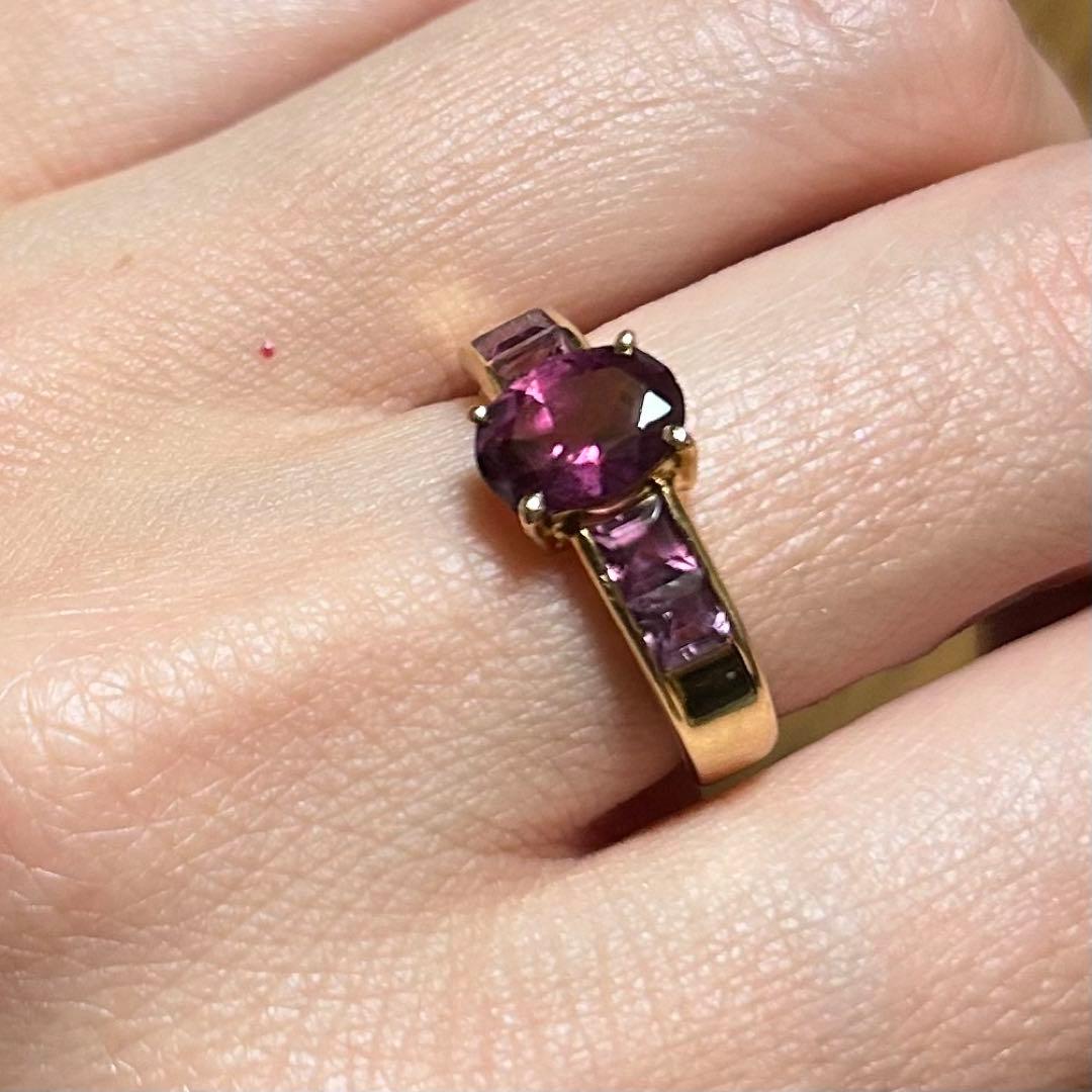 アメジスト k18 指輪 18金 リング 4.6g ジュエリーマキ 11号 - メルカリ