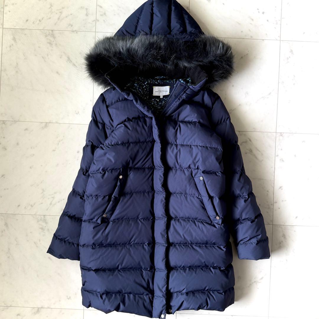 極美品 グリーンレーベルリラクシング キッズ155 フードファー付き