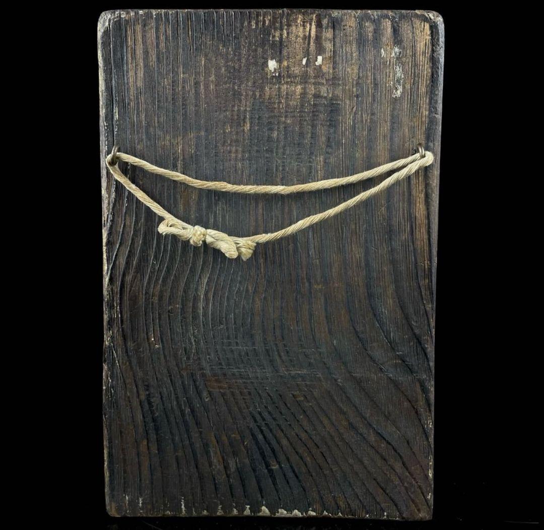 聖母子像　宗教絵画　 木製版画 立体フレーム付き