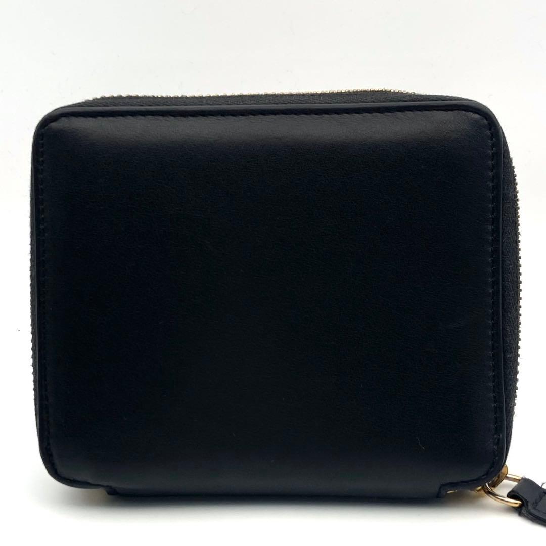 極美品○ ヴェルサーチ 折り財布 二つ折り メデューサ 金具 ブラック