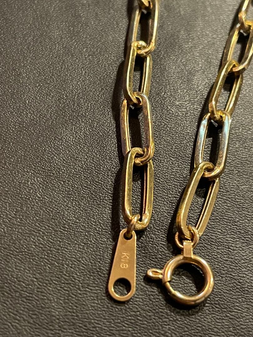 18K 4.08g ブレスレット　ペーパークリップ 約17cmサントス風