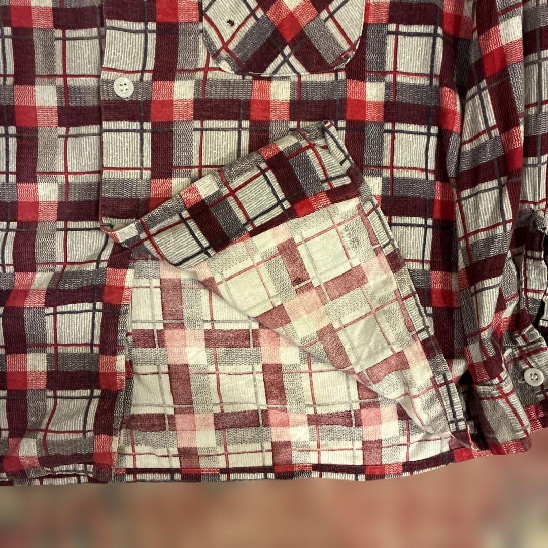 60s pennys プリントネルシャツ プリネル 開襟 ボックス ボードシャツ