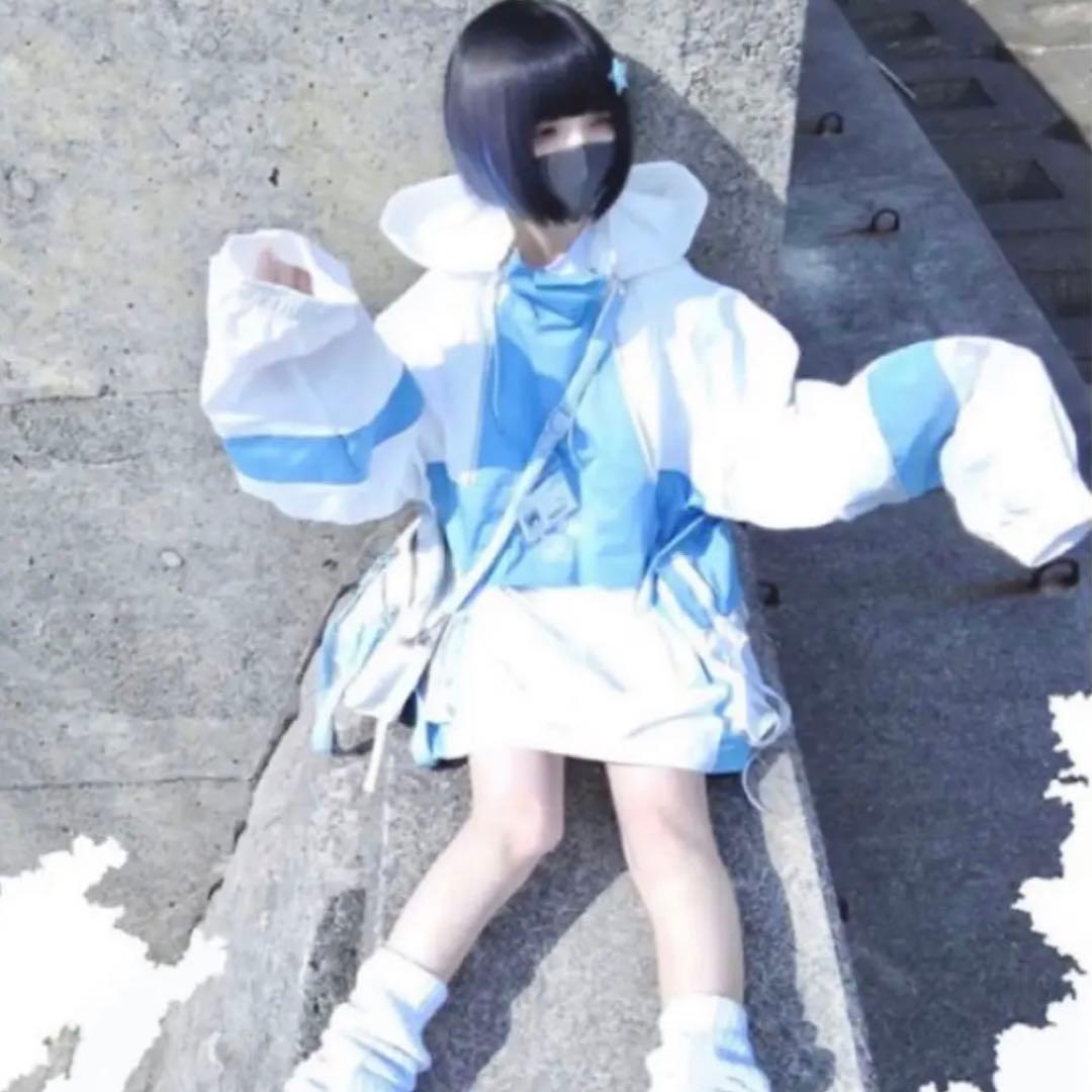 イルイルイル ililil ぬたコラボ切り替えデザイン猫耳アノラックパーカー