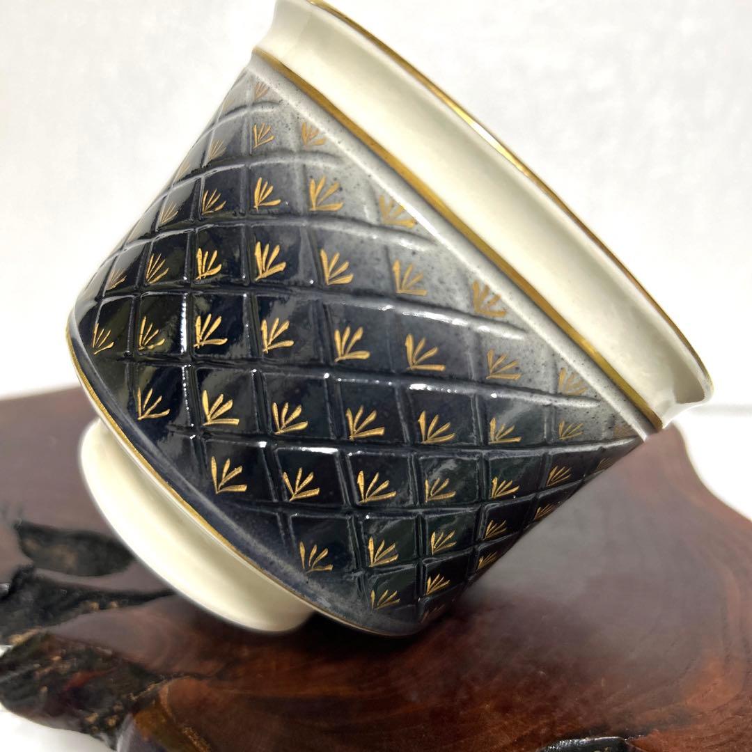 新品 薩摩焼・江月窯 新妻守 紫、黒ぼかし 薩摩切子魚子紋 酒器揃