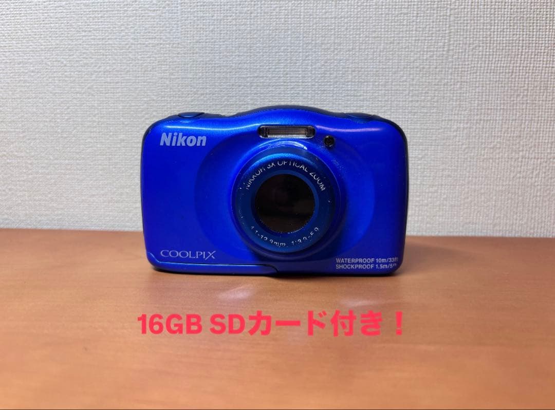 ⭐︎即購入大歓迎！Nikon COOLPIX S33 BLUE ⭐︎SDカード付き！ - メルカリ