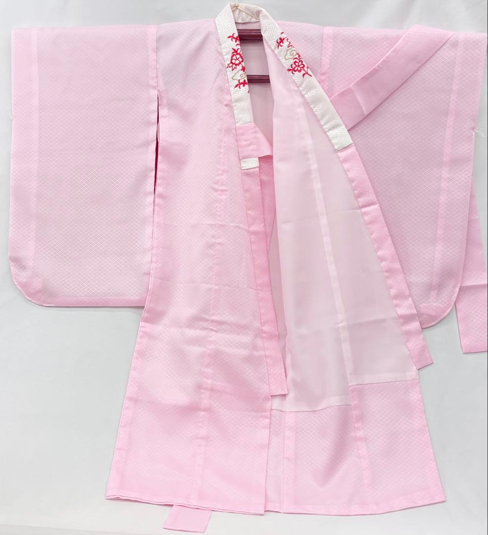 七五三着物女児3才一つ身　長襦袢付 桜まり刺繍部分絞《子供484》#江戸小もーん