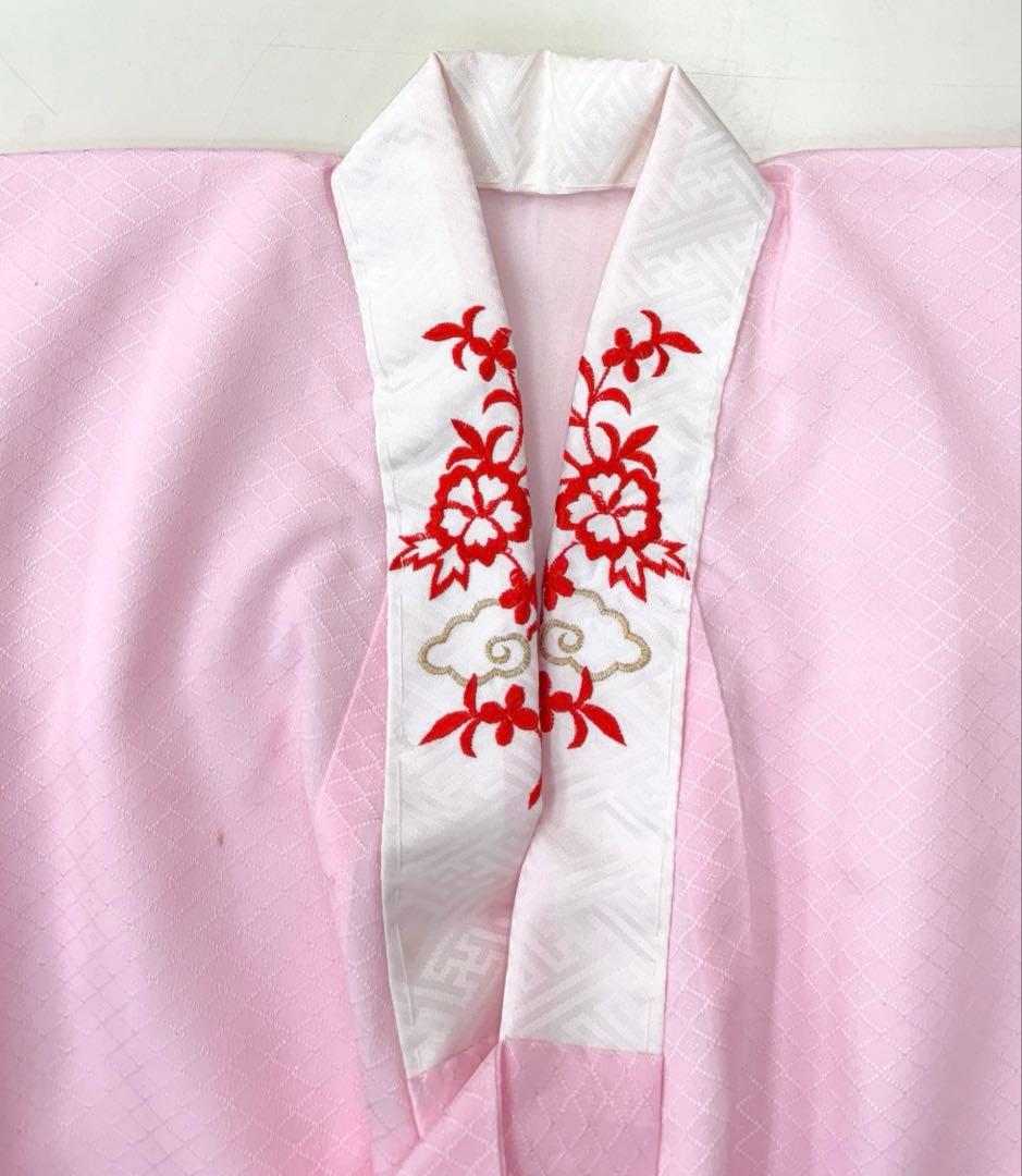 七五三着物女児3才一つ身　長襦袢付 桜まり刺繍部分絞《子供484》#江戸小もーん