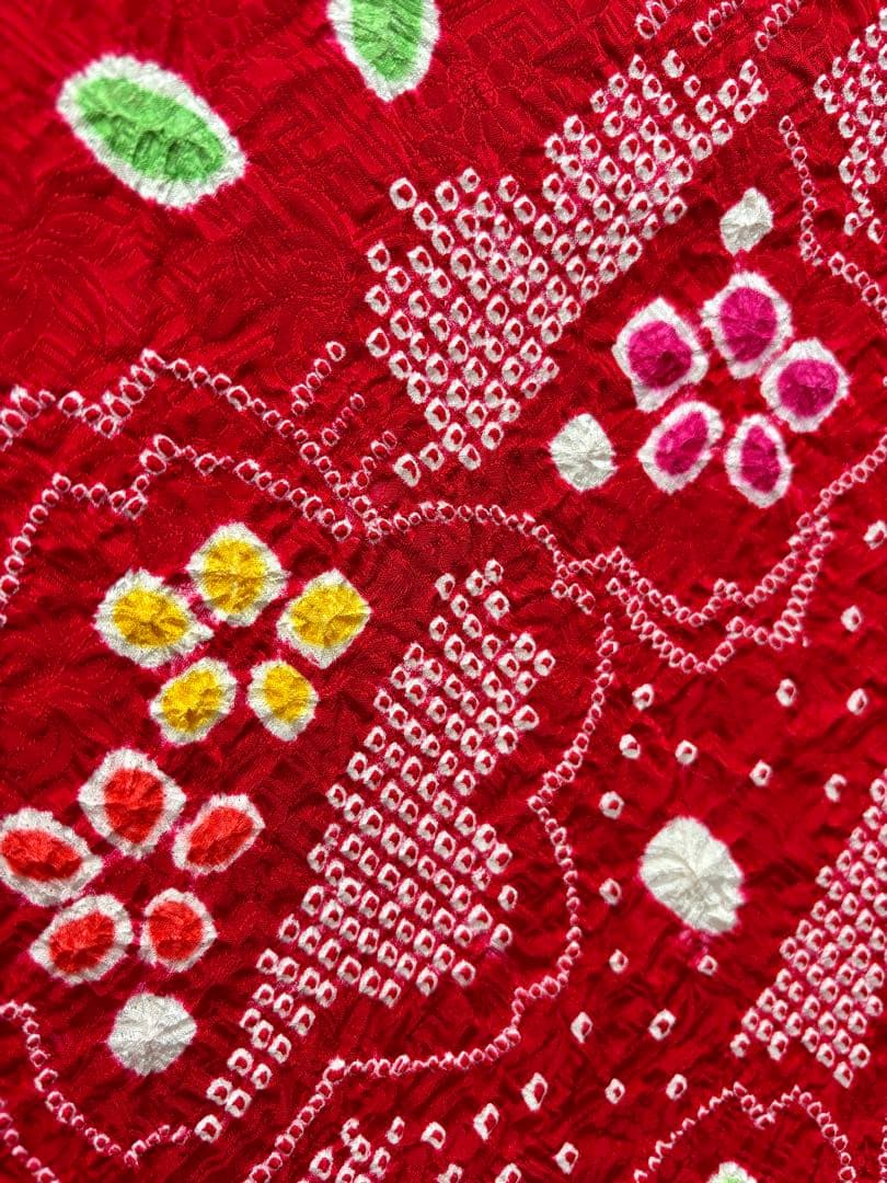 七五三着物女児3才一つ身　長襦袢付 桜まり刺繍部分絞《子供484》#江戸小もーん