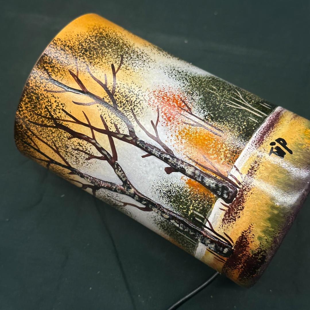 ドームナンシー 筒型卓上証明高さ15.5cm 被せガラスアンテルカレール