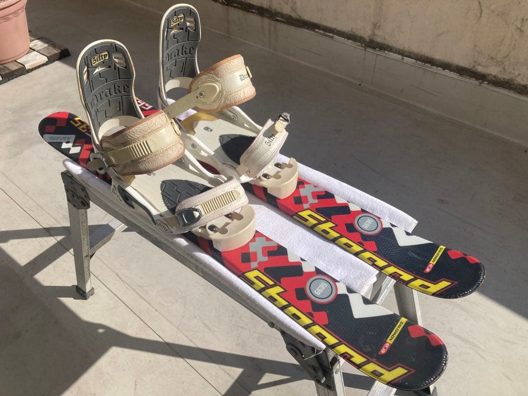 ショートスキー(ファン)スノーボード ブーツ用SALOMON×DRAKE赤黒黄