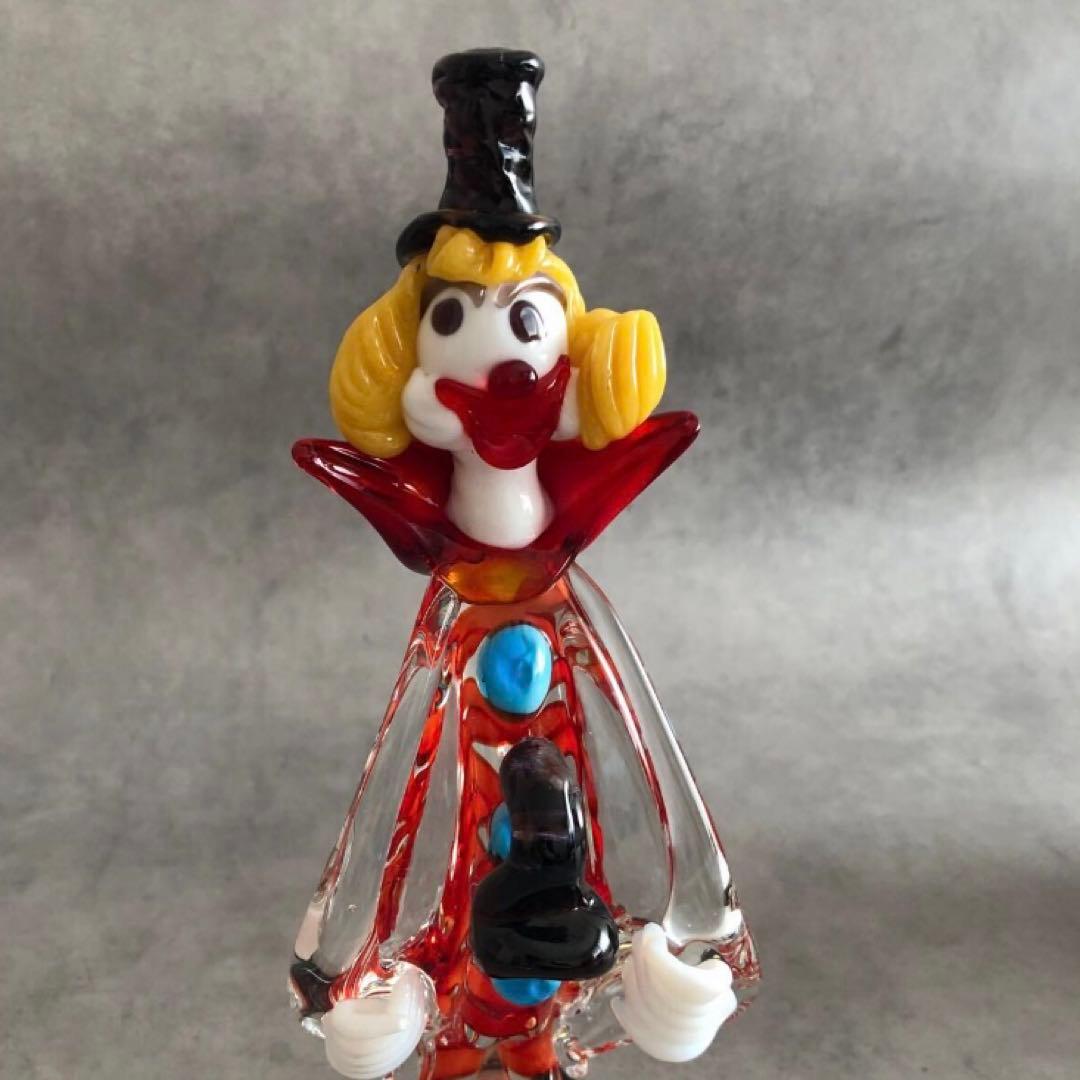 ムラーノガラス ピエロ 人形 ベネチアンガラス MURANO イタリア製