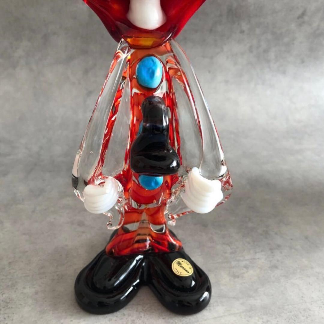 ムラーノガラス ピエロ 人形 ベネチアンガラス MURANO イタリア製