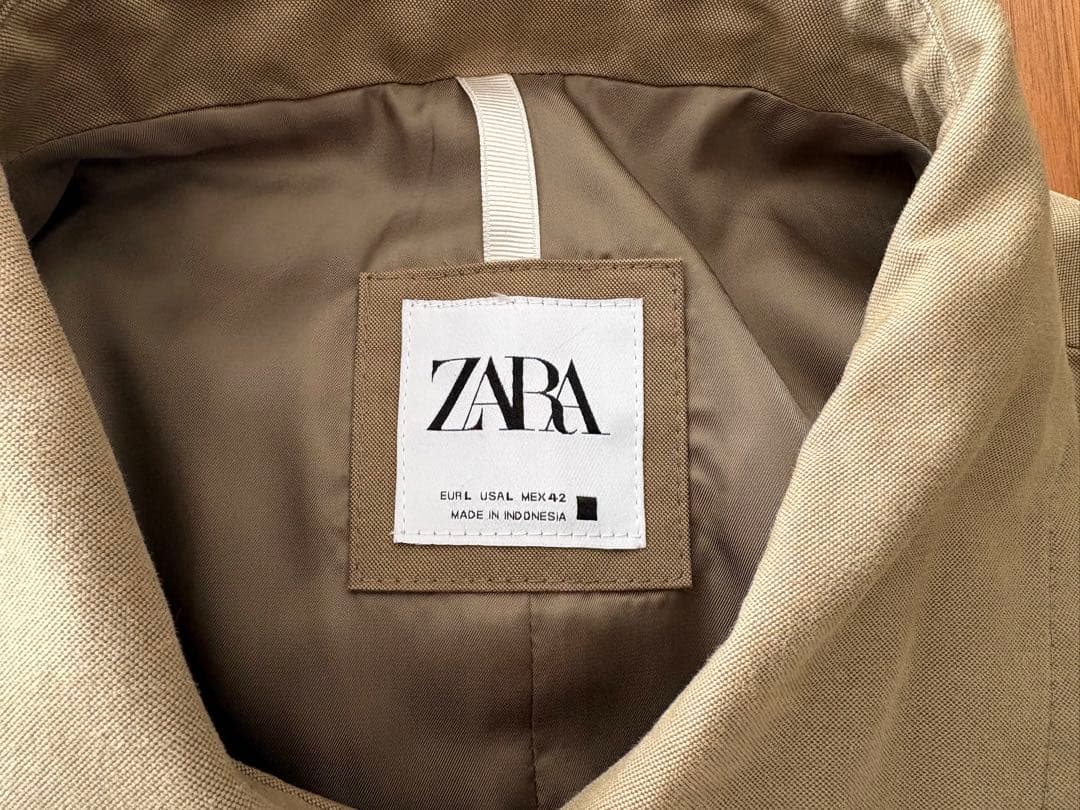定価2万超 美品 ZARA トレンチ バルマカーン ステンカラーコート L