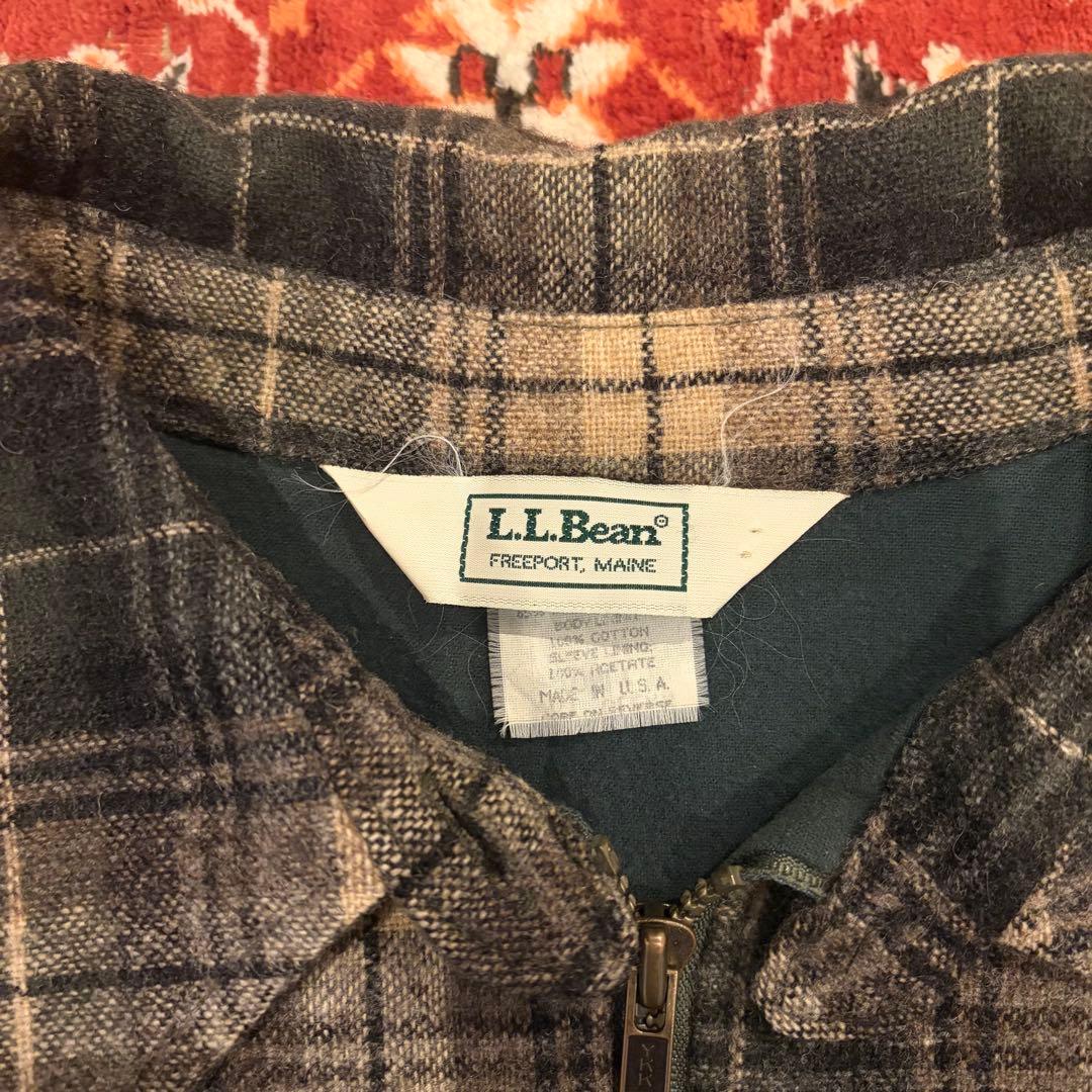 80s l.l.bean USA製 ウールシャツジャケット XL