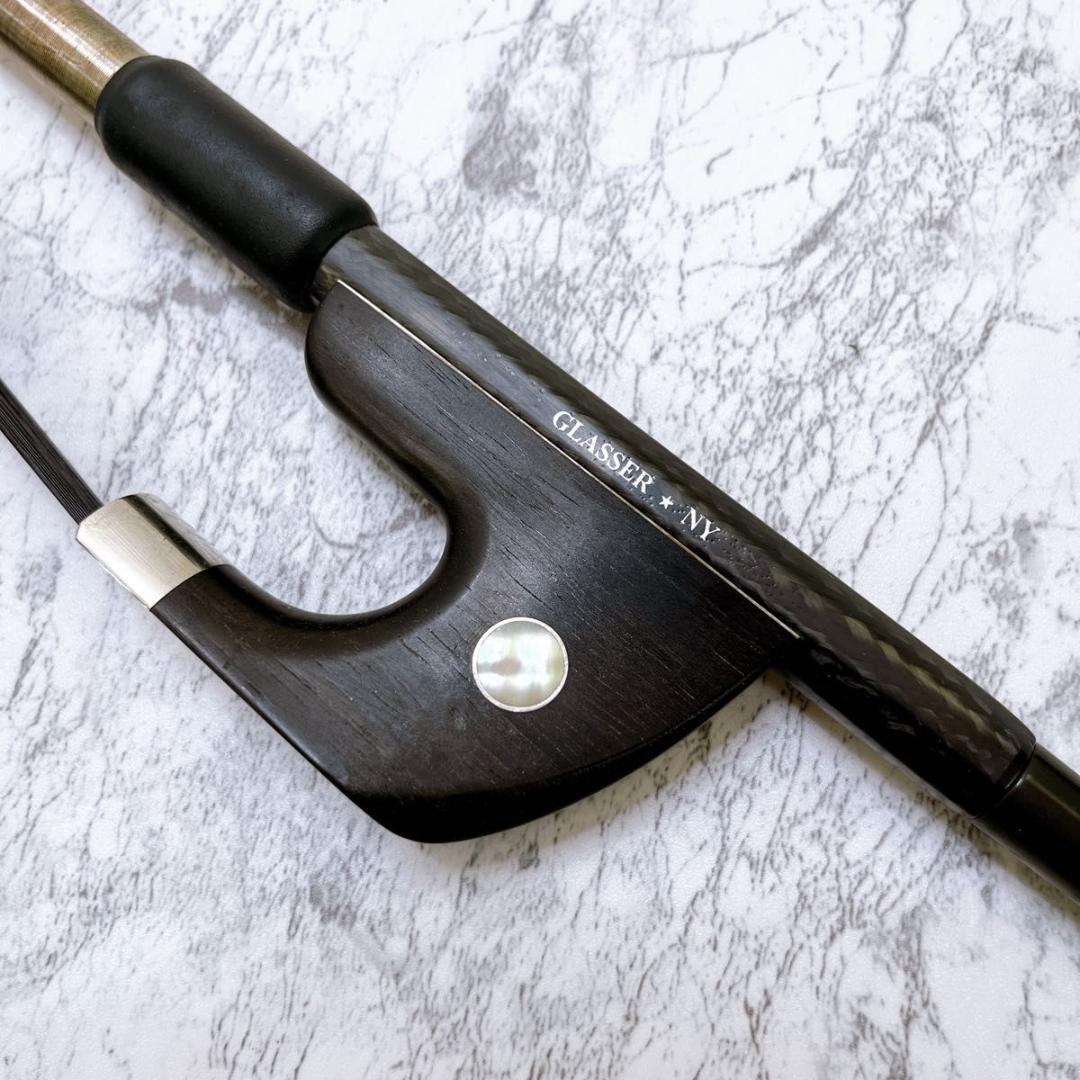 良品】 GLASSER ブレイデッド コントラバス 弓 ジャーマン式 黒毛