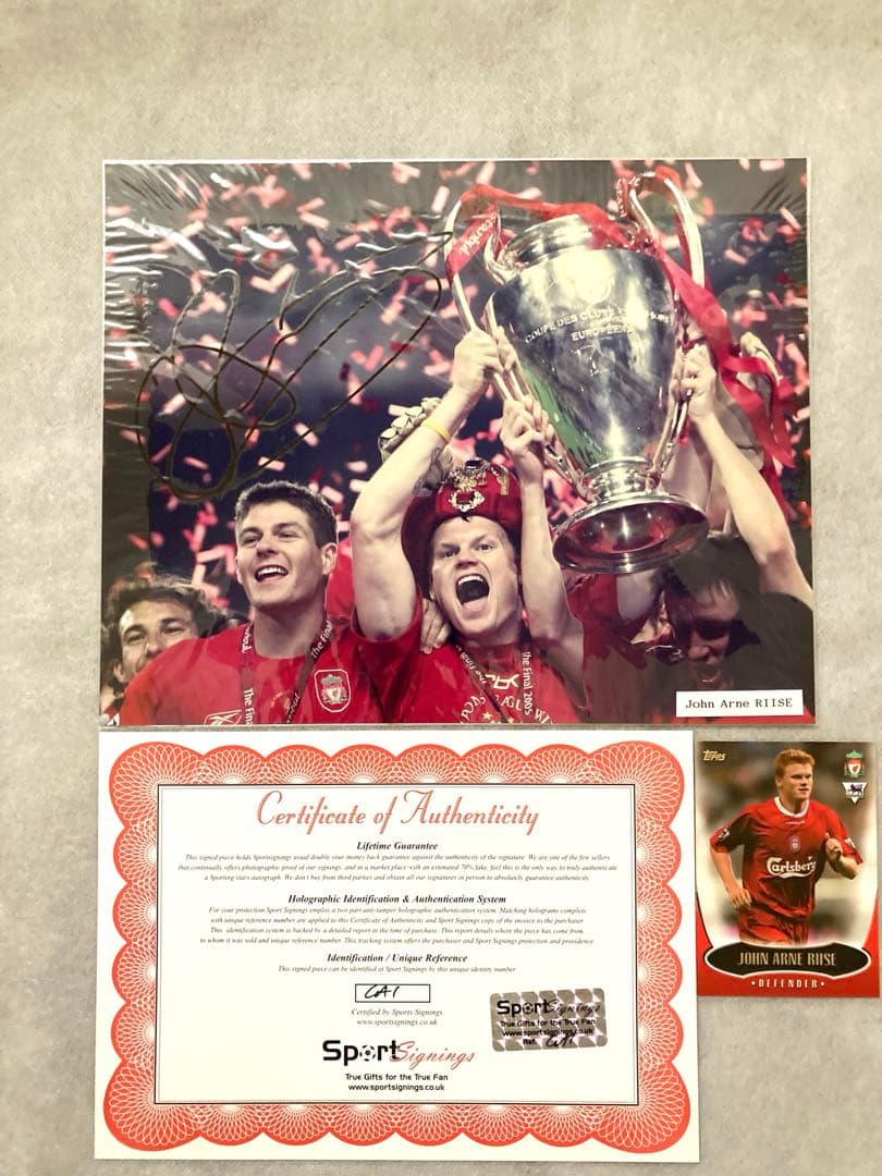 リバプールFC リーセ直筆サイン入りフォトフレーム(04/05CL優勝記念