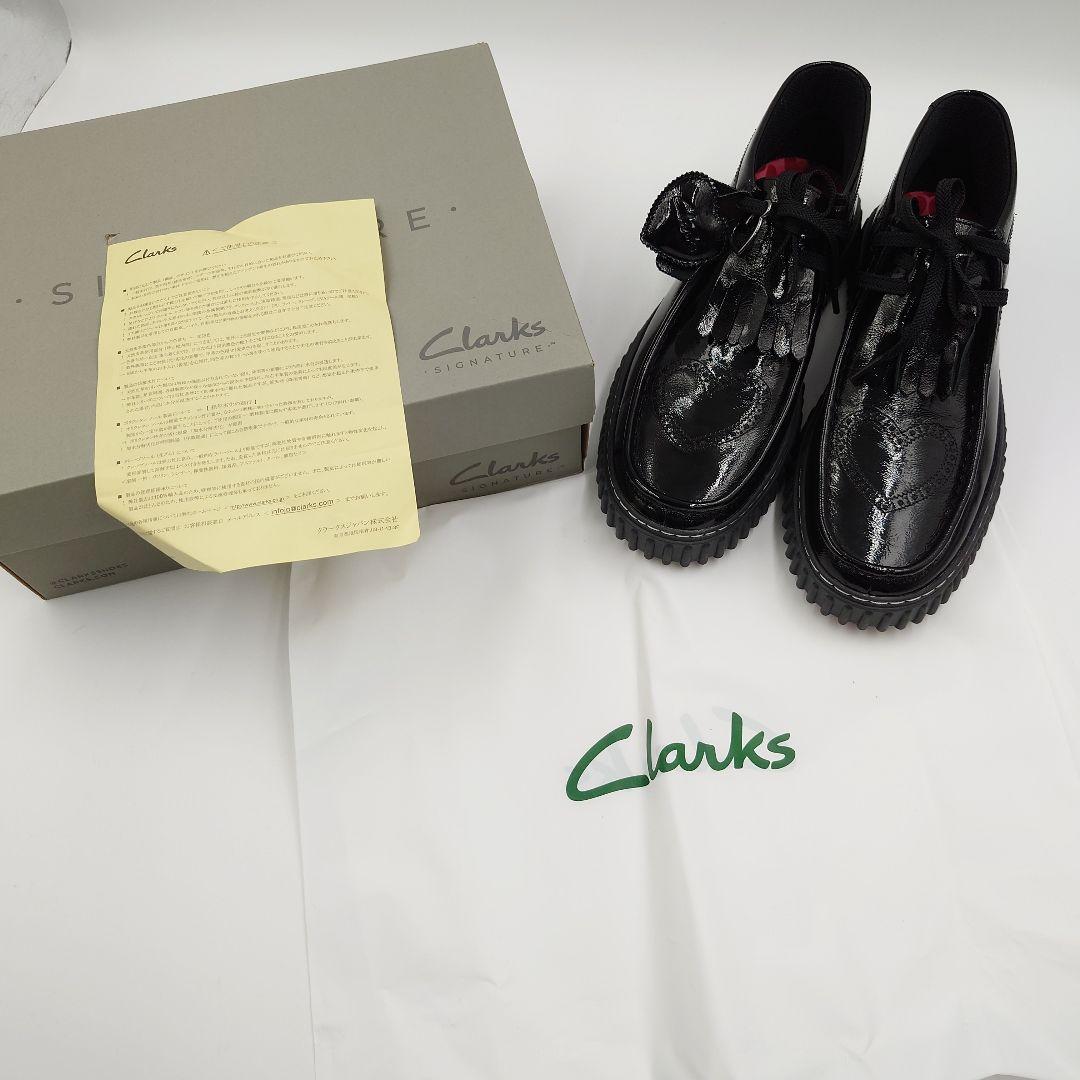 美品 クラークス トーヒルハート 26.5cm 黒 厚底 ハート ワラビー