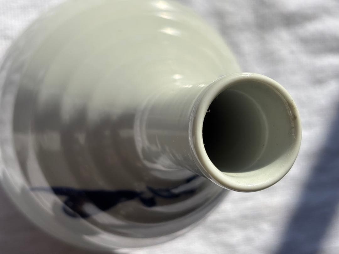 砥部焼 寿山 染付草花文 徳利 花瓶 アンティーク小物