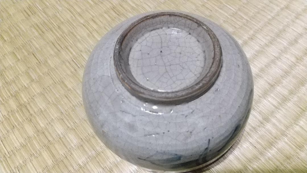 瀬戸　太白手　笹葉絵　茶碗（径10.2～10.7cm）