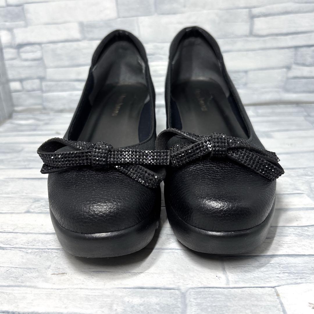 ✨美品✨ヒルズアヴェニュー ウェーブソール 本革 ブラック 23.5cm