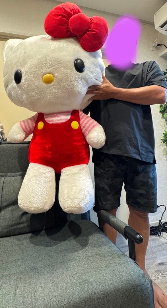 「美品」キティちゃんぬいぐるみ　超特大キティちゃん　希少レアキティ 4L