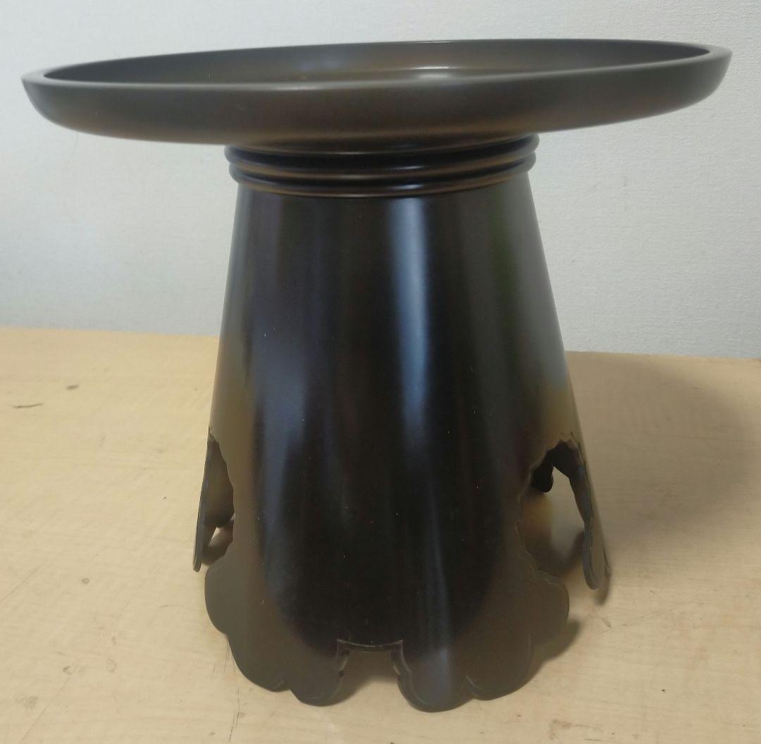 【週末限定値下げ】池坊 花器 唐金 花入 銅製 生花 金属工芸 華道具 いけばな 茶道具 花入れ 置用 唐銅 唐金 鶴首 9寸 金谷浄雲作 花入 : 茶道具