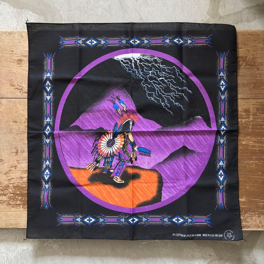ビンテージバンダナ ネイティブ柄 ブラック HAV-A-HANK usa製 - メルカリ