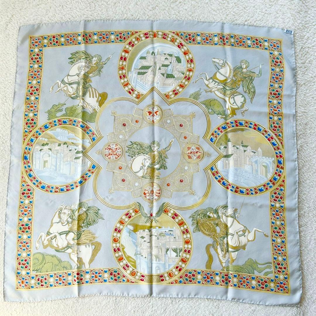 エルメス HERMES カレ90 正義の騎士の勝利 シルク スカーフ