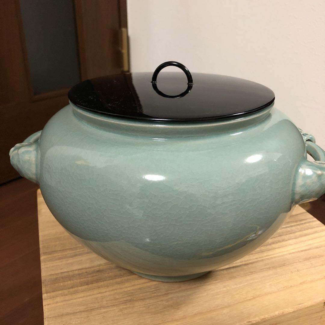 漢青陶窯　金福漢作　水指 朝鮮唐津水指（共箱付） 作家「瀬津義雄」