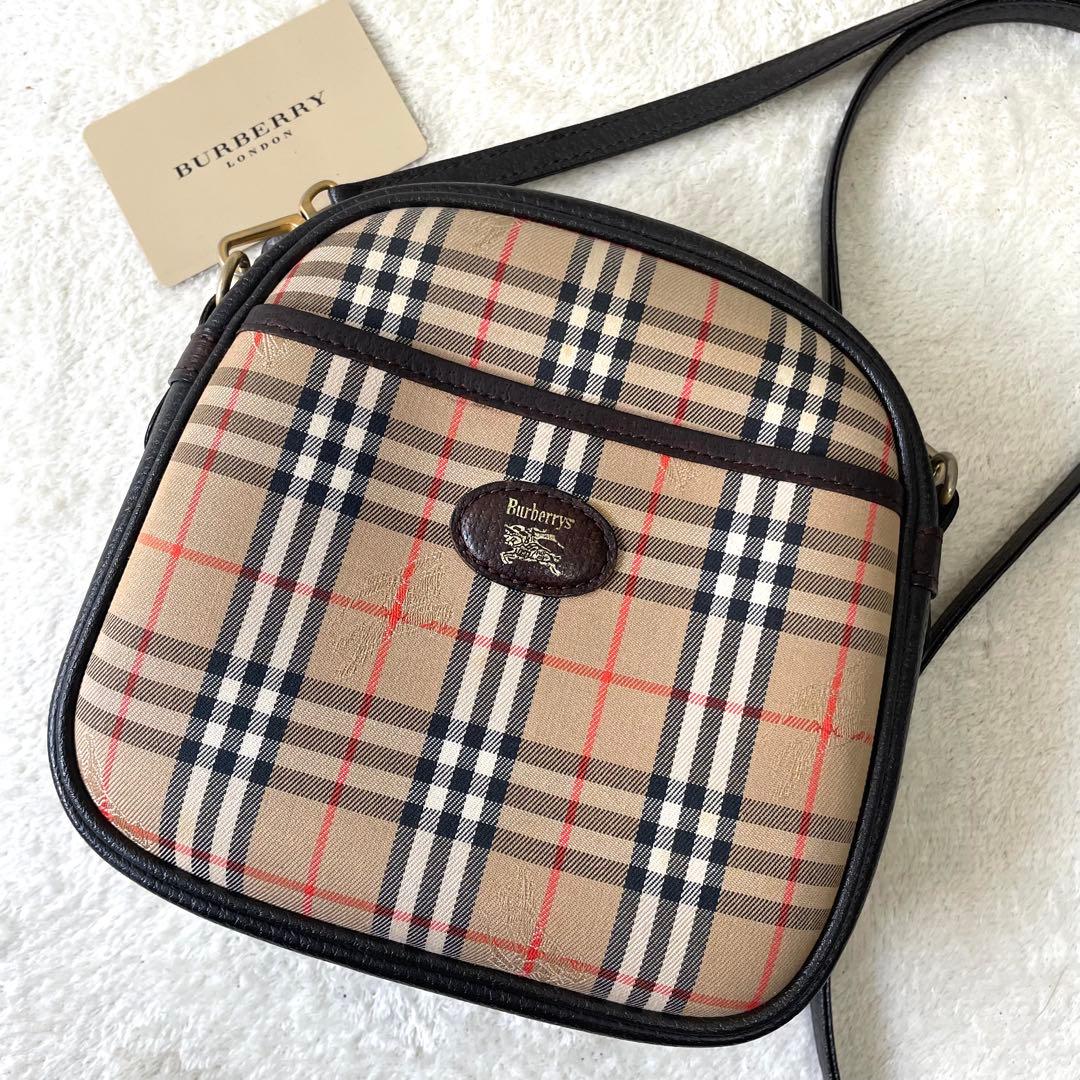 極美品】 バーバリー 2way ショルダーバッグ ノバチェック シャドー