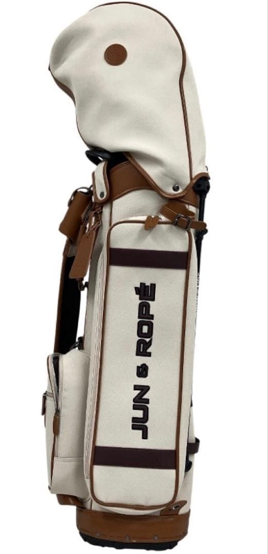 2024年美品！JUN&ROPEキャディバッグ&ジュンアンドロペウッドカバー4点 JUN&ROPE'（ジュンアンドロペ） アニマルプリントキャディバッグ