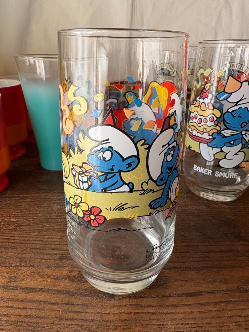 アメリカン雑貨 SMURF スマーフ 1983 ビンテージグラス 2個セット
