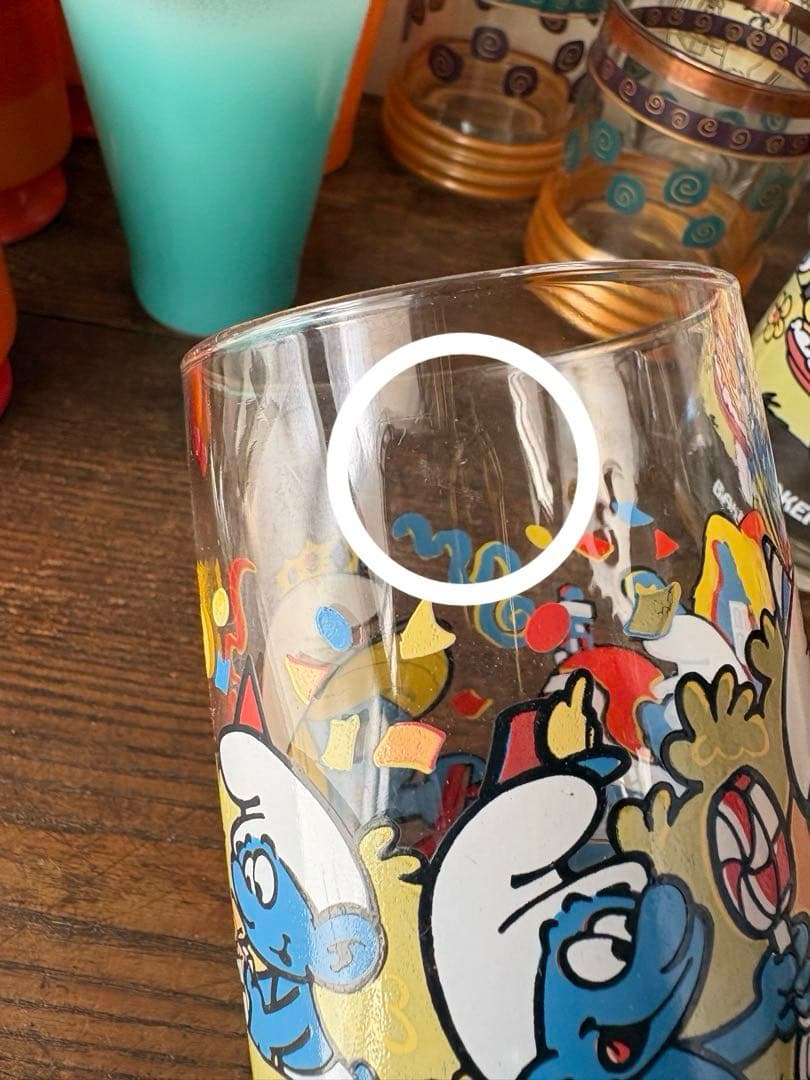 アメリカン雑貨 SMURF スマーフ 1983 ビンテージグラス 2個セット