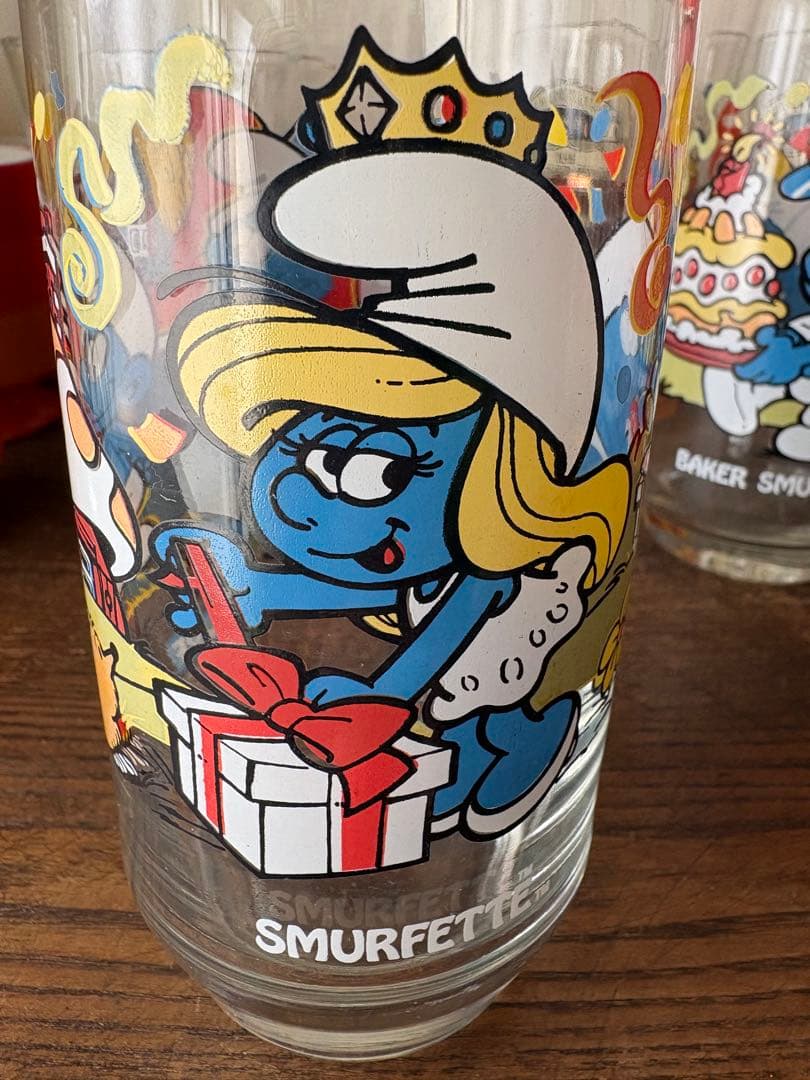 アメリカン雑貨 SMURF スマーフ 1983 ビンテージグラス 2個セット