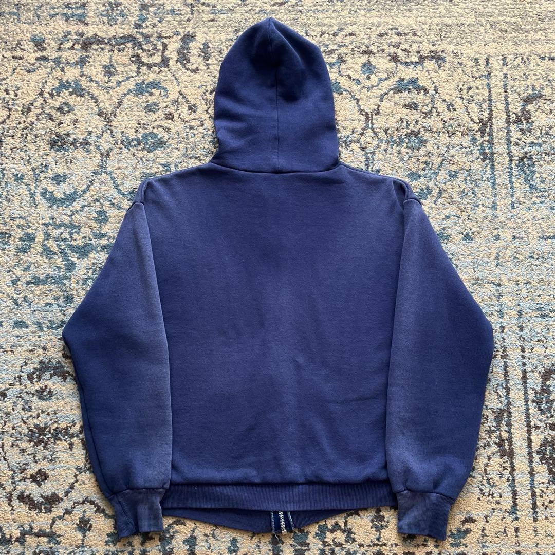 70s jerzees ダブルフェイス サーマル ジップパーカー ナス紺 60s