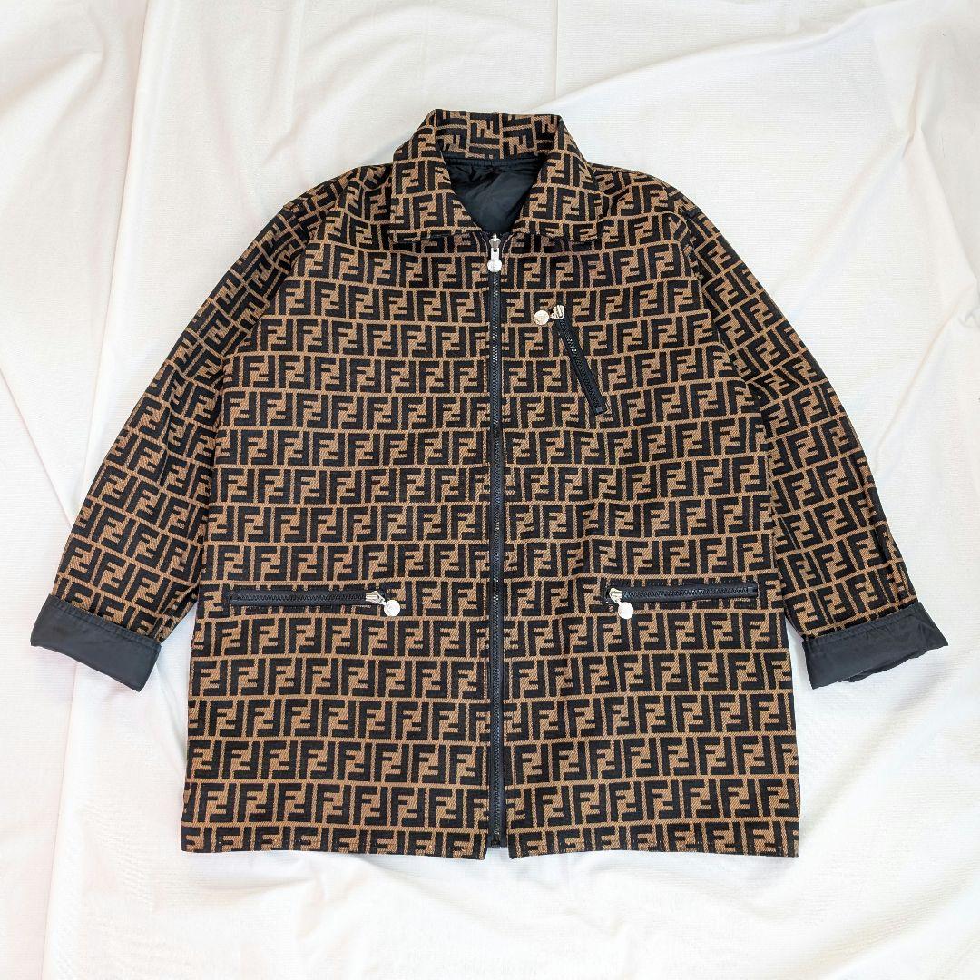 FENDI】希少90s~ズッカ柄リバーシブルナイロンジャケット・コート