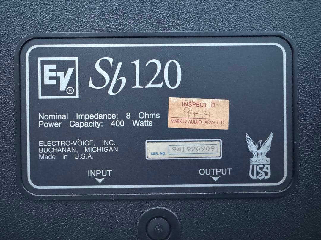 Electro-Voice Sb120 スピーカー 2台セット - メルカリ