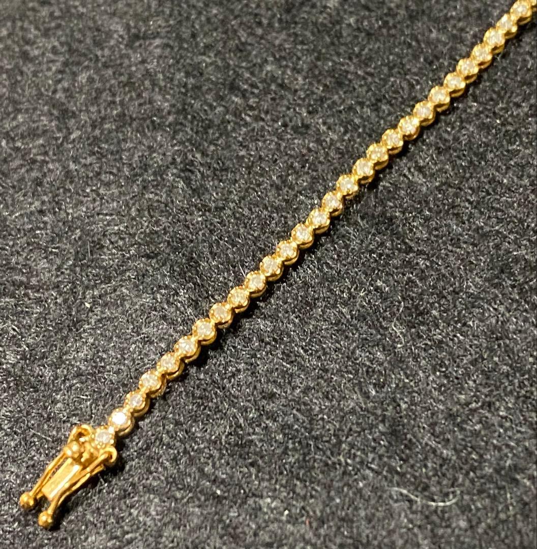 K18 ダイヤモンド テニスブレスレット 1.00ct 金 ゴールド