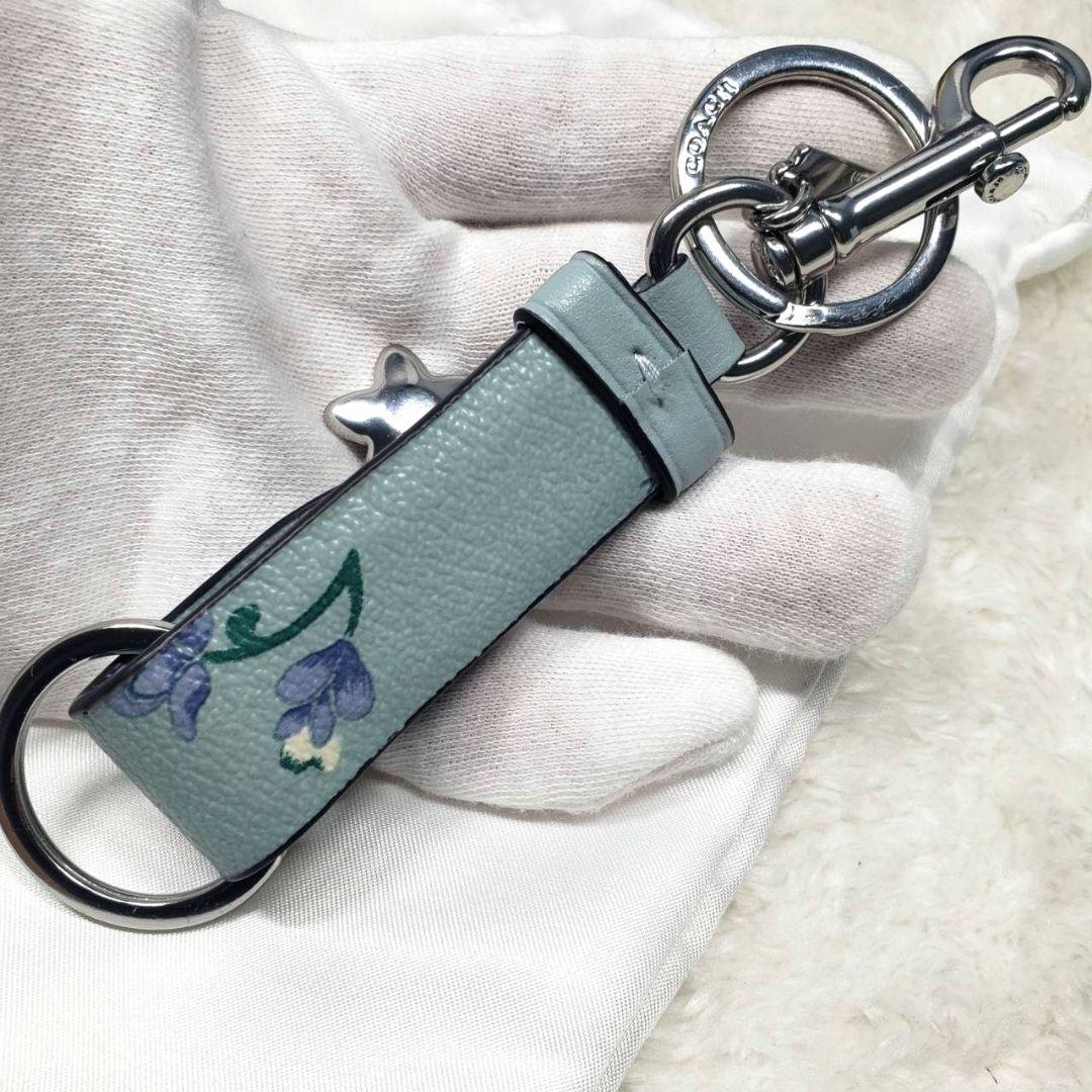 COACHコーチ新品 キーリング付きキーホルダー トリガースナップ ティー