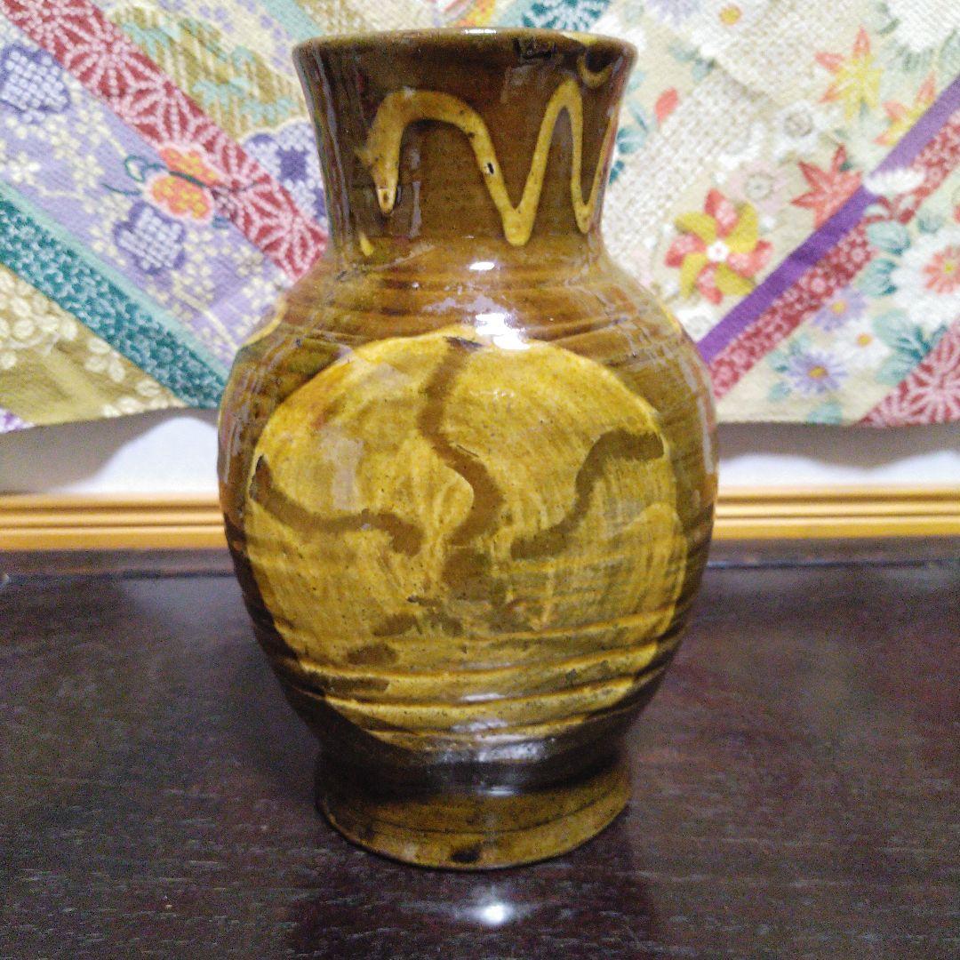 NO341 スリップウェア　花瓶　民芸　刻印あり a11b4bb3ba448d1fa402ac3dc62cc9