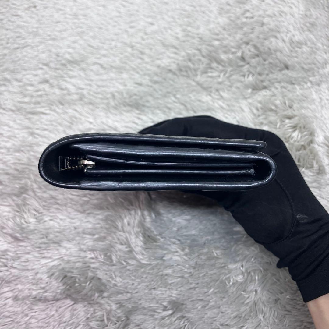 極美品✨ サンローラン クロコ 型押し 長財布 オーガナイザー YSL