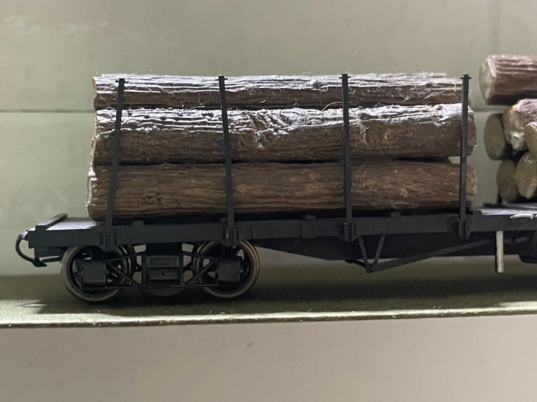 1/87 12mm モデルワーゲン長物貨車チキ3000 完成品　材木搭載