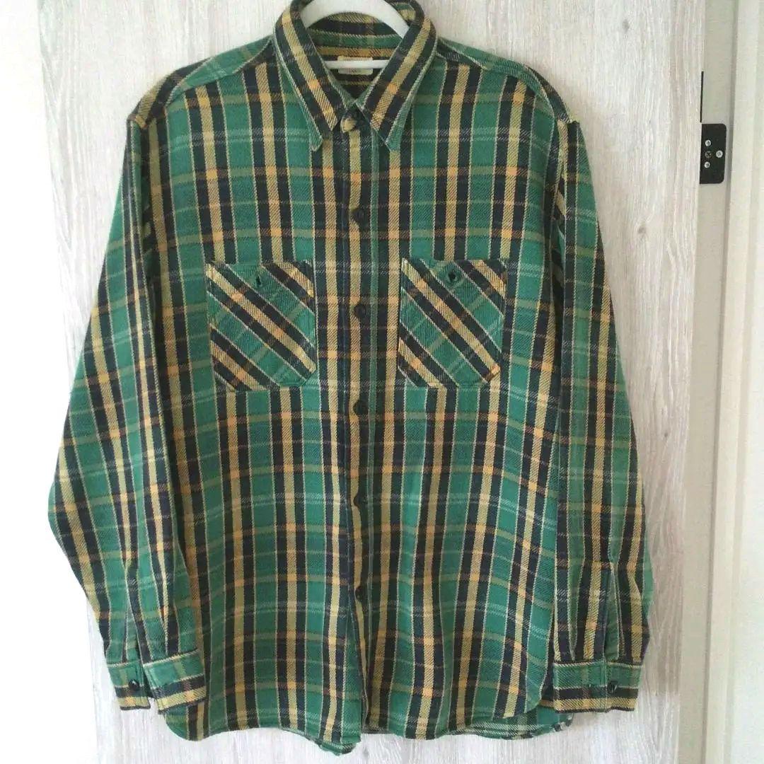 シュガーケーン チェックシャツ ネルシャツ グリーン系 サイズL - メルカリ