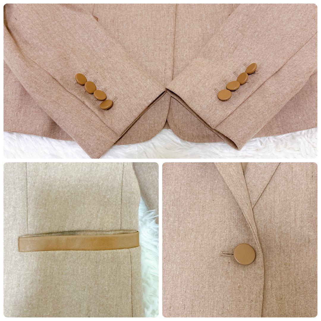 マックスマーラ 最高級✨白タグ セットアップ ウール カシミヤ 羊革 38