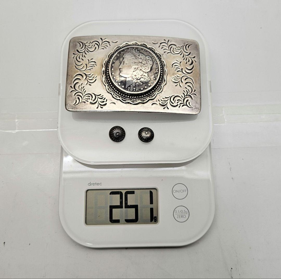 希少品 ビッグツイン 純銀シルバー製 バックルと本革ベルト BIGTWIN