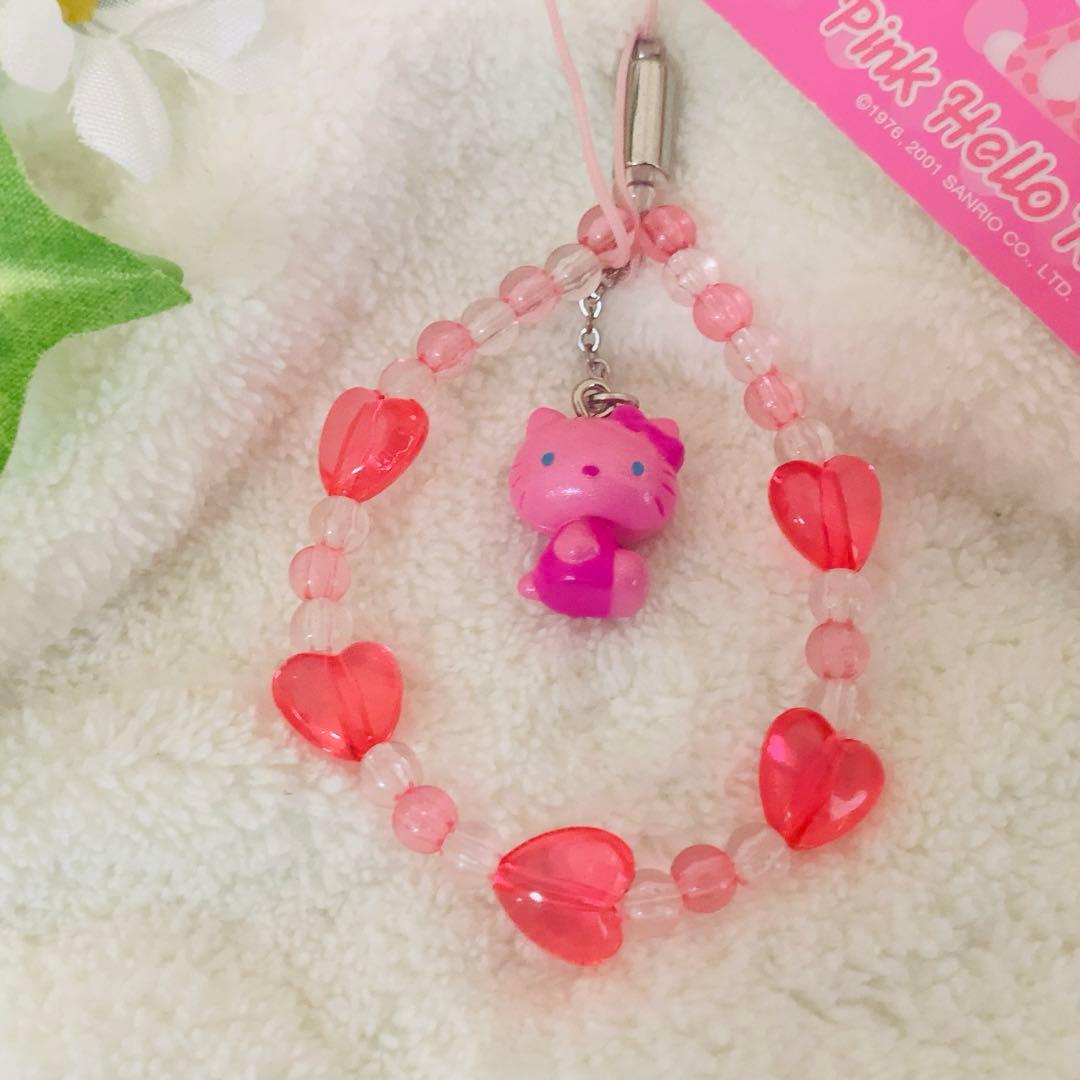 ☆レア☆キティ　ピンクハローキティ　横向き　PINK　ストラップ　2001