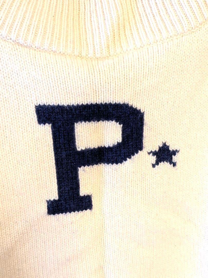 ラルフローレン ホワイト P刺繍 カシミヤ混ハイネックセーター - メルカリ