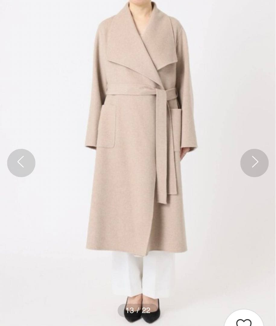 ノーブル noble super160リバー ドレープ カラー コート 36 - メルカリ