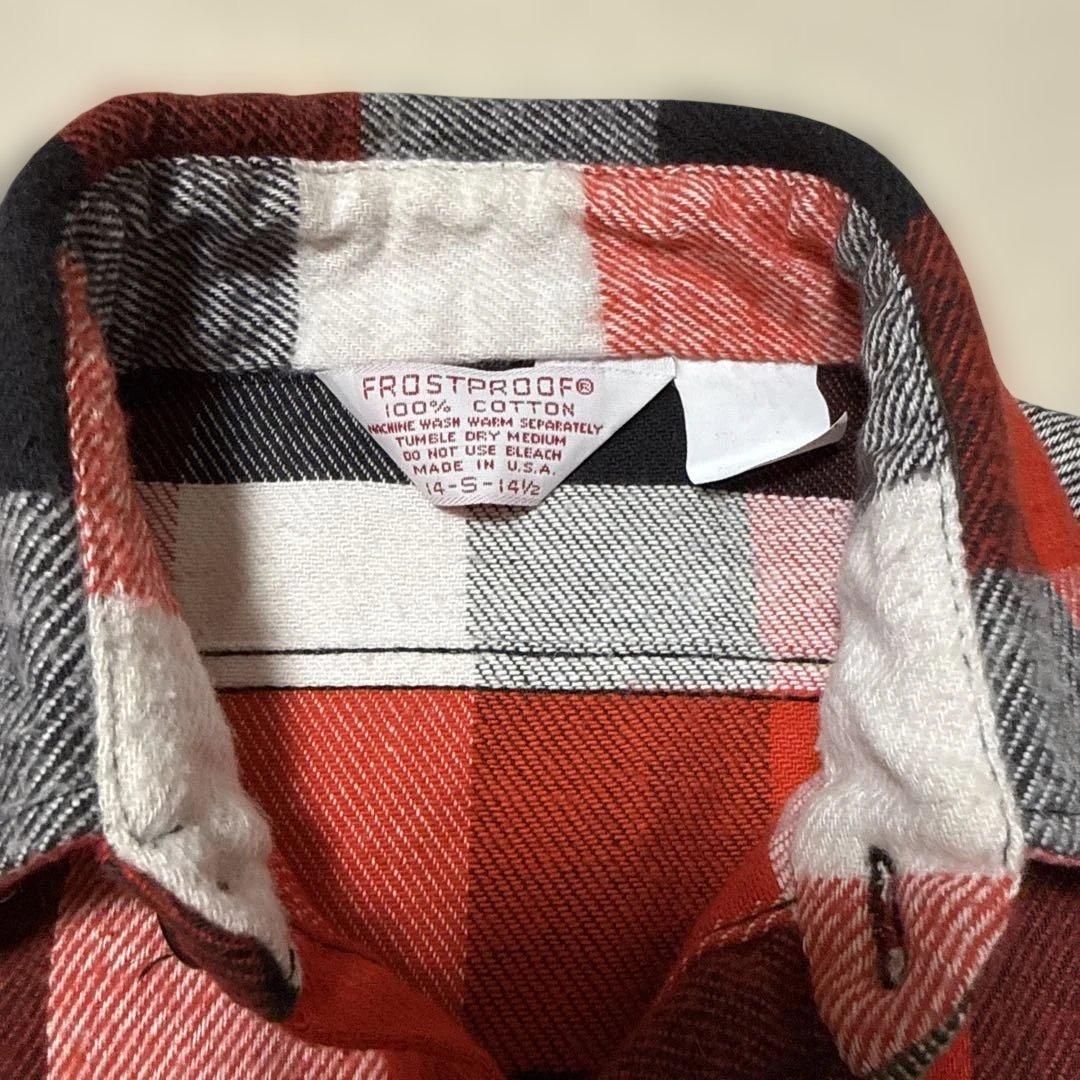 FROSTPROOF70s-80sチェックネルシャツS14MADE IN USA - メルカリ