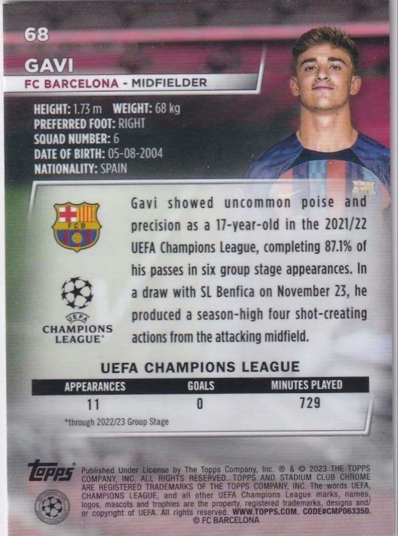 直筆サイン入り】Gavi ガビ バルセロナ Barcelona カード付き - メルカリ